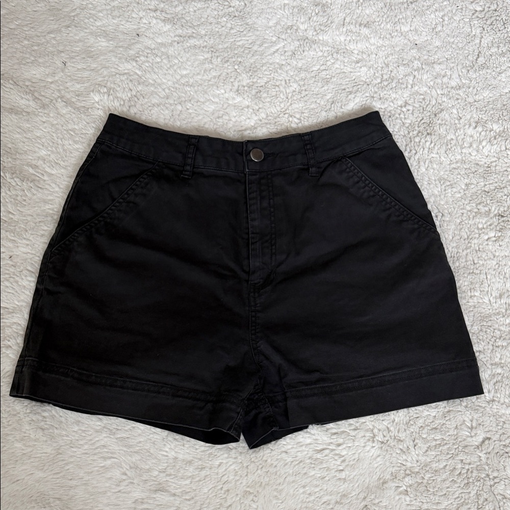 Ten Tree High Waist Black Short Shorts